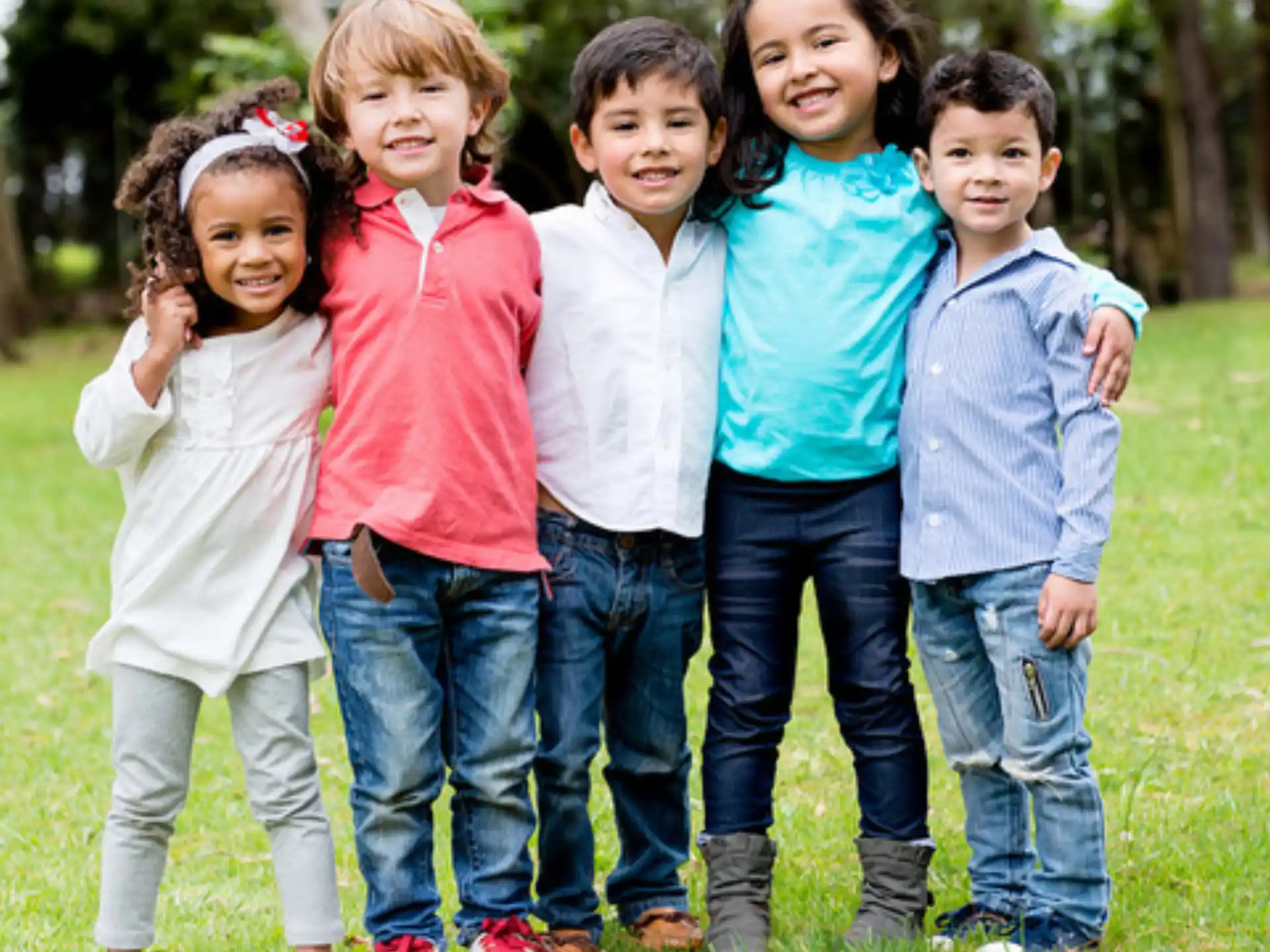 a group of children posing for a photo
