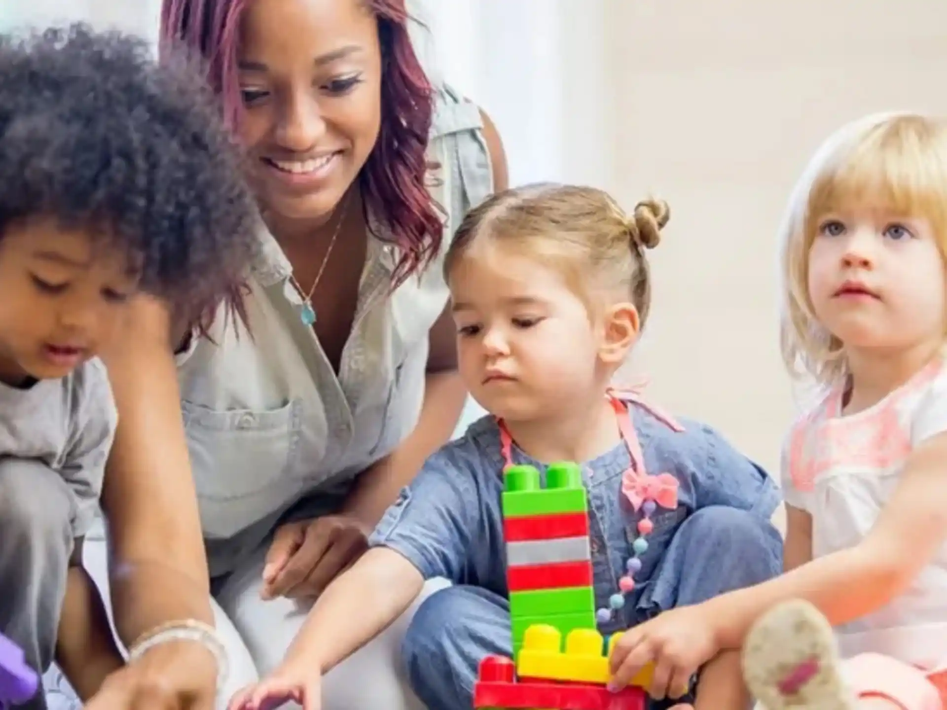 a person and several children