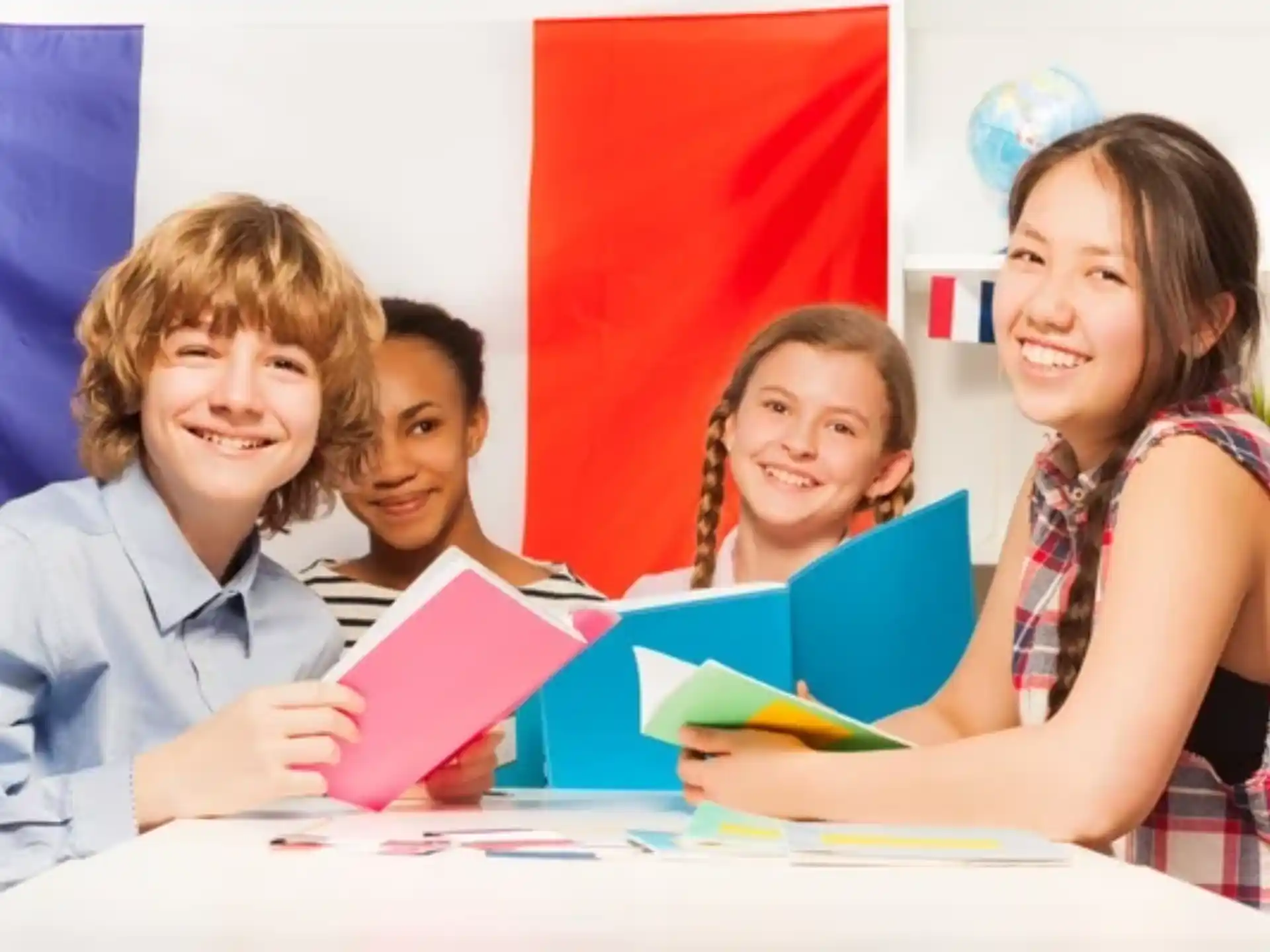 a group of people smiling