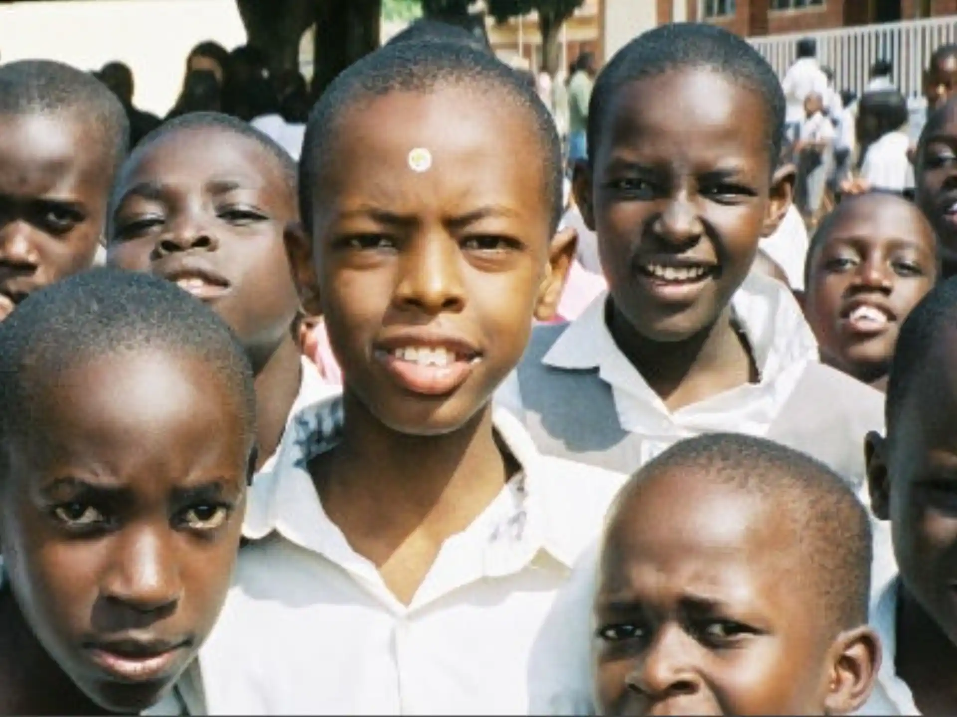 a group of people smiling