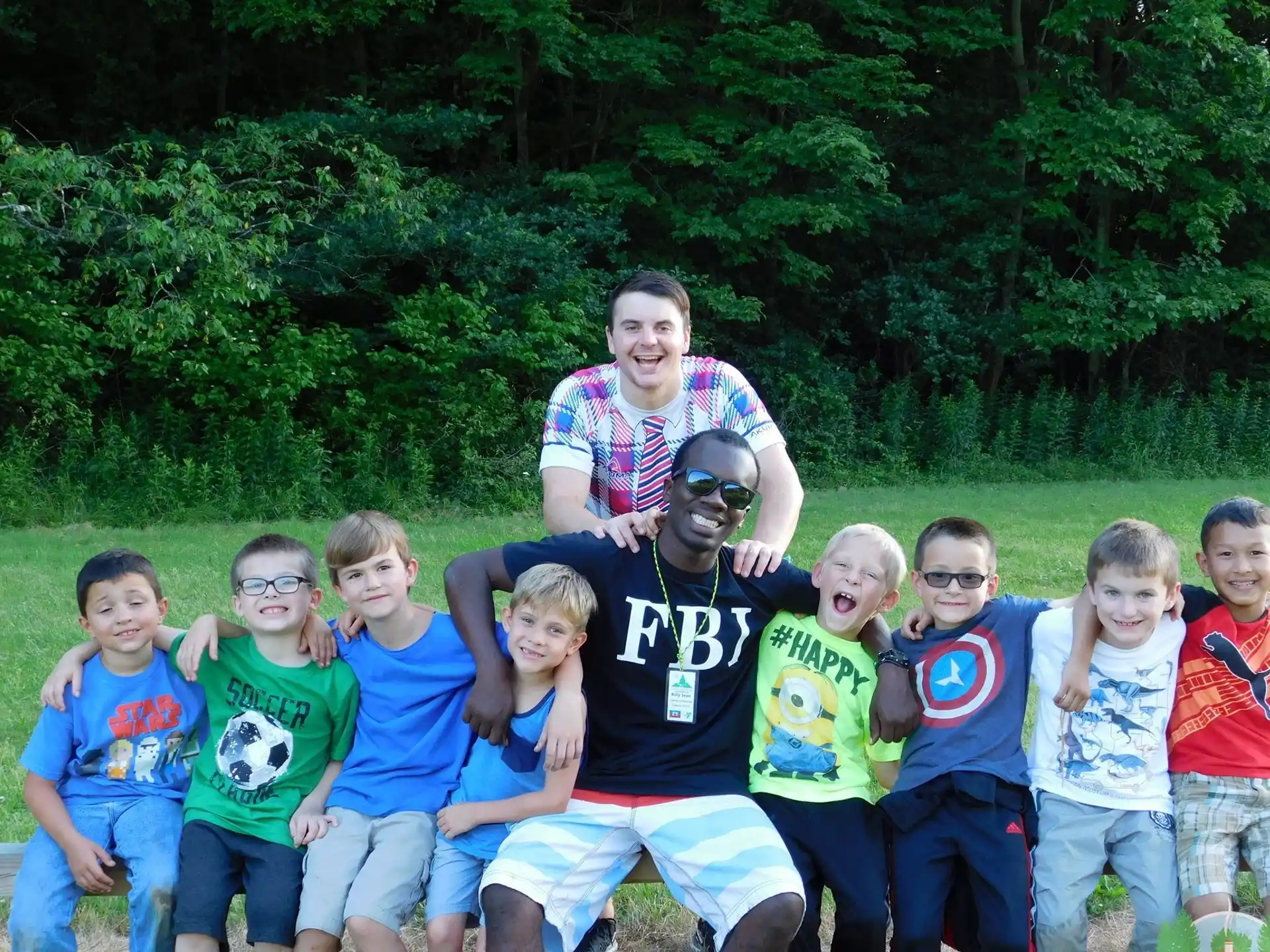 a group of people posing for a photo