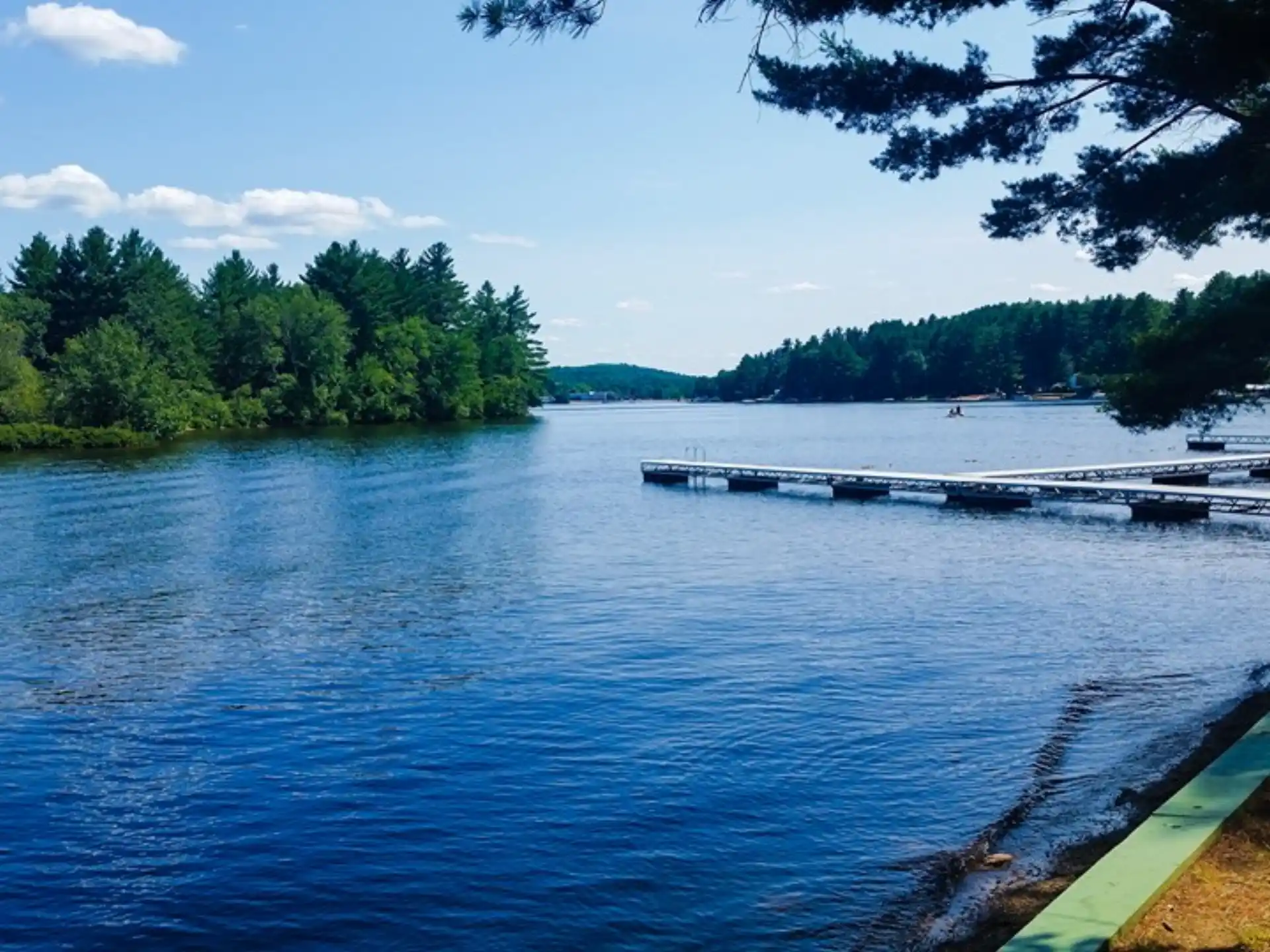 a dock on a lake
