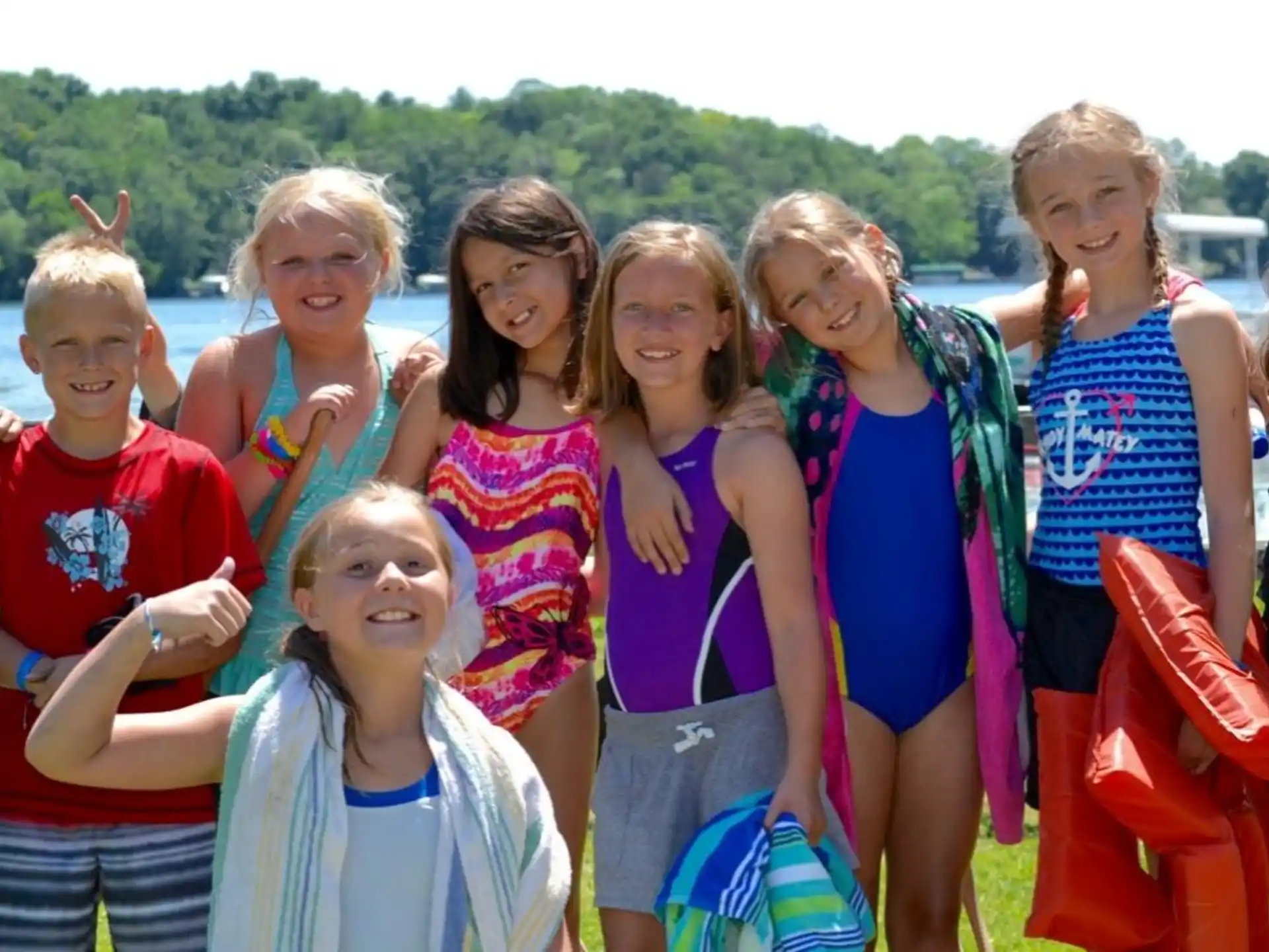 a group of children posing for a photo