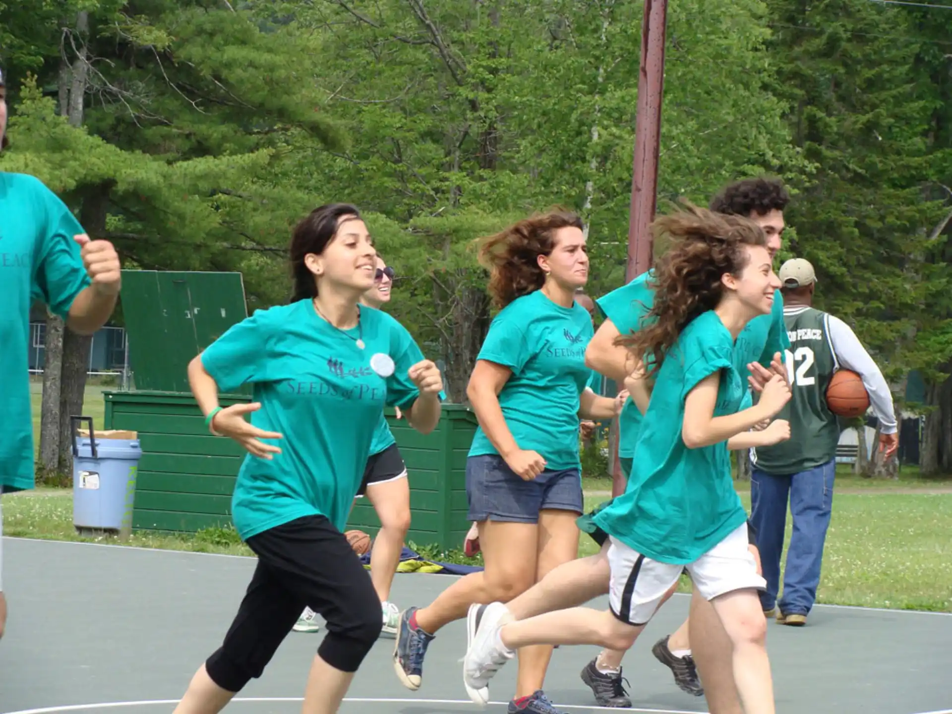 a group of women running
