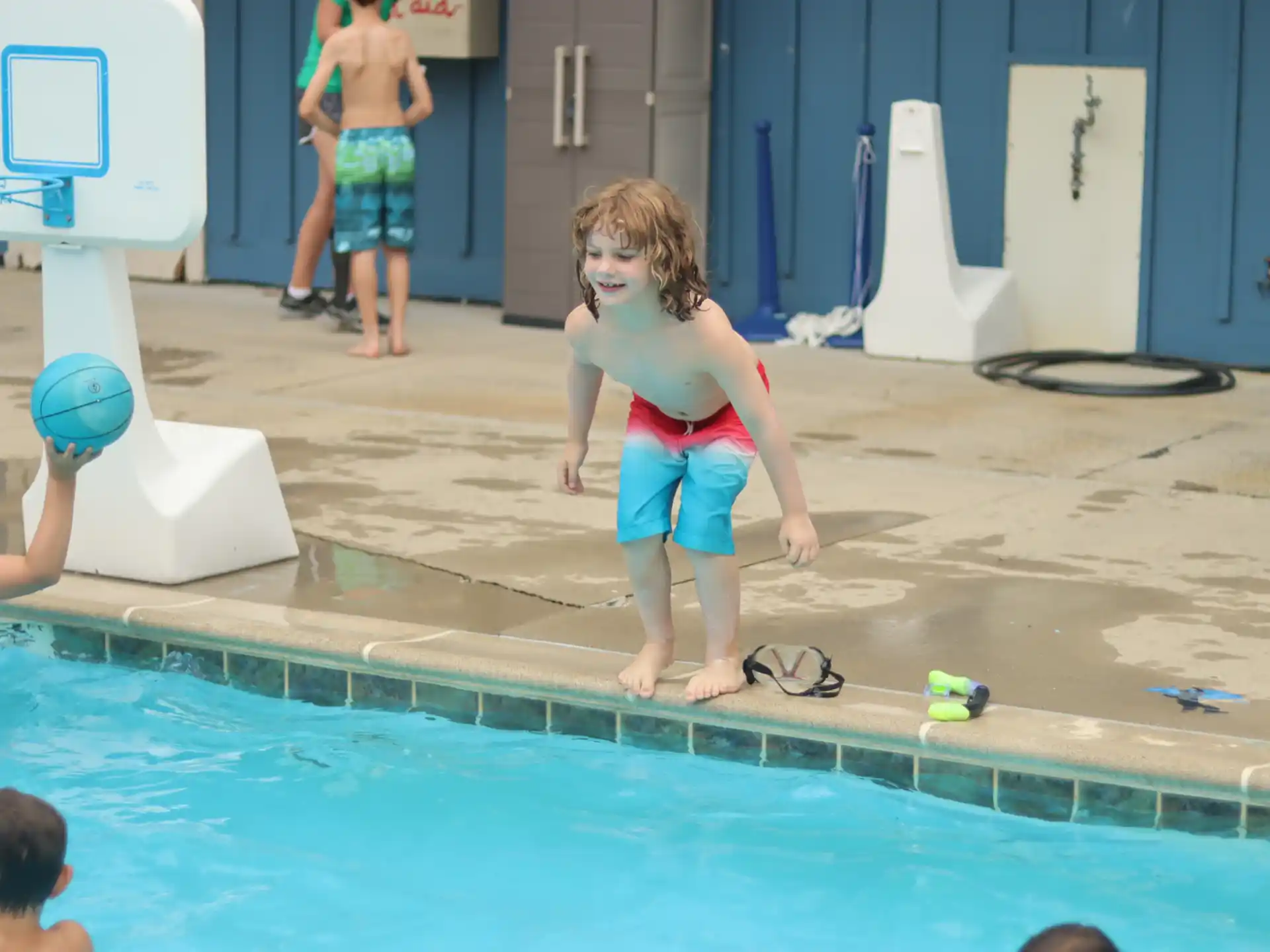 a girl in a pool