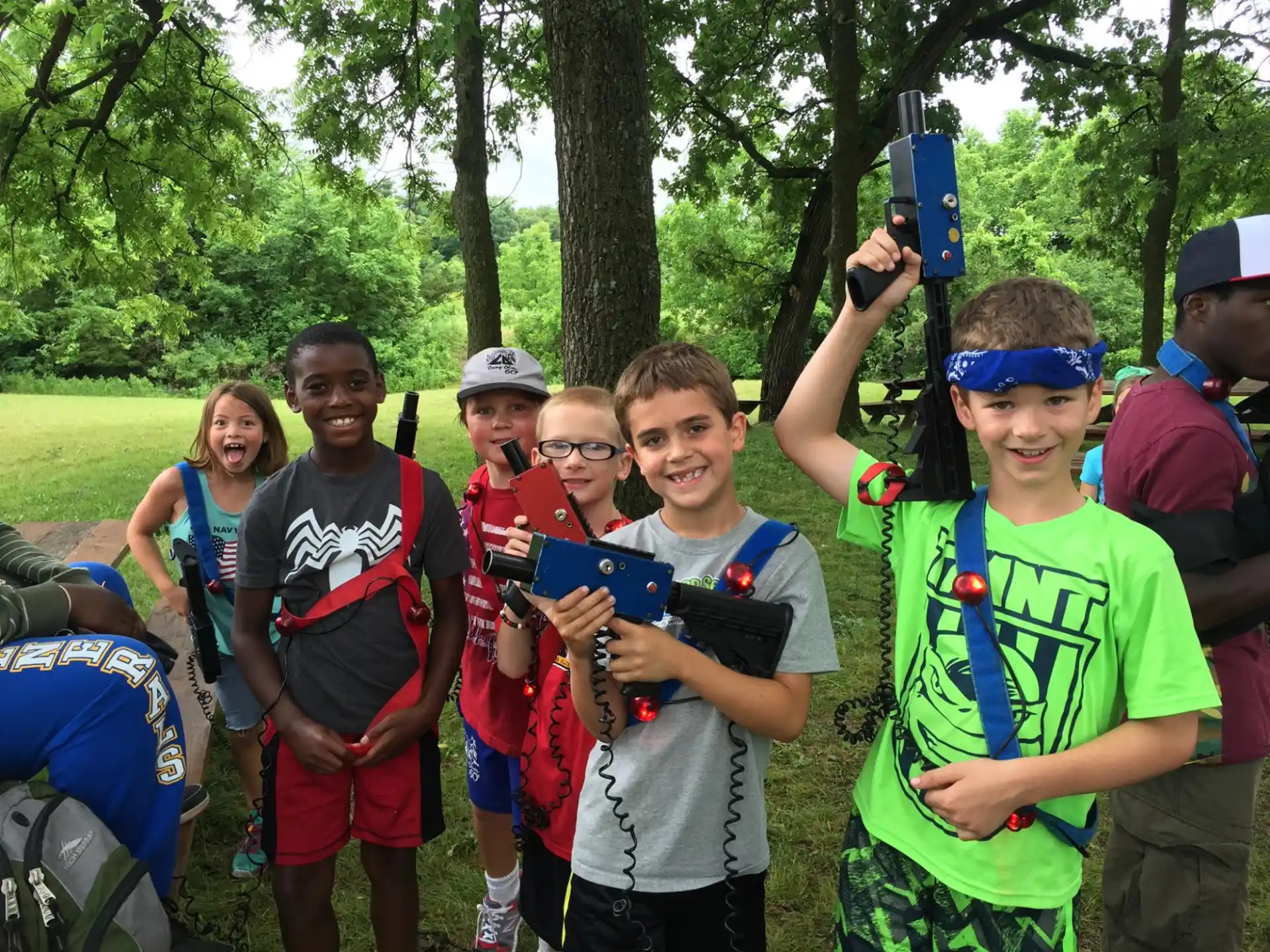 a group of kids posing for a picture