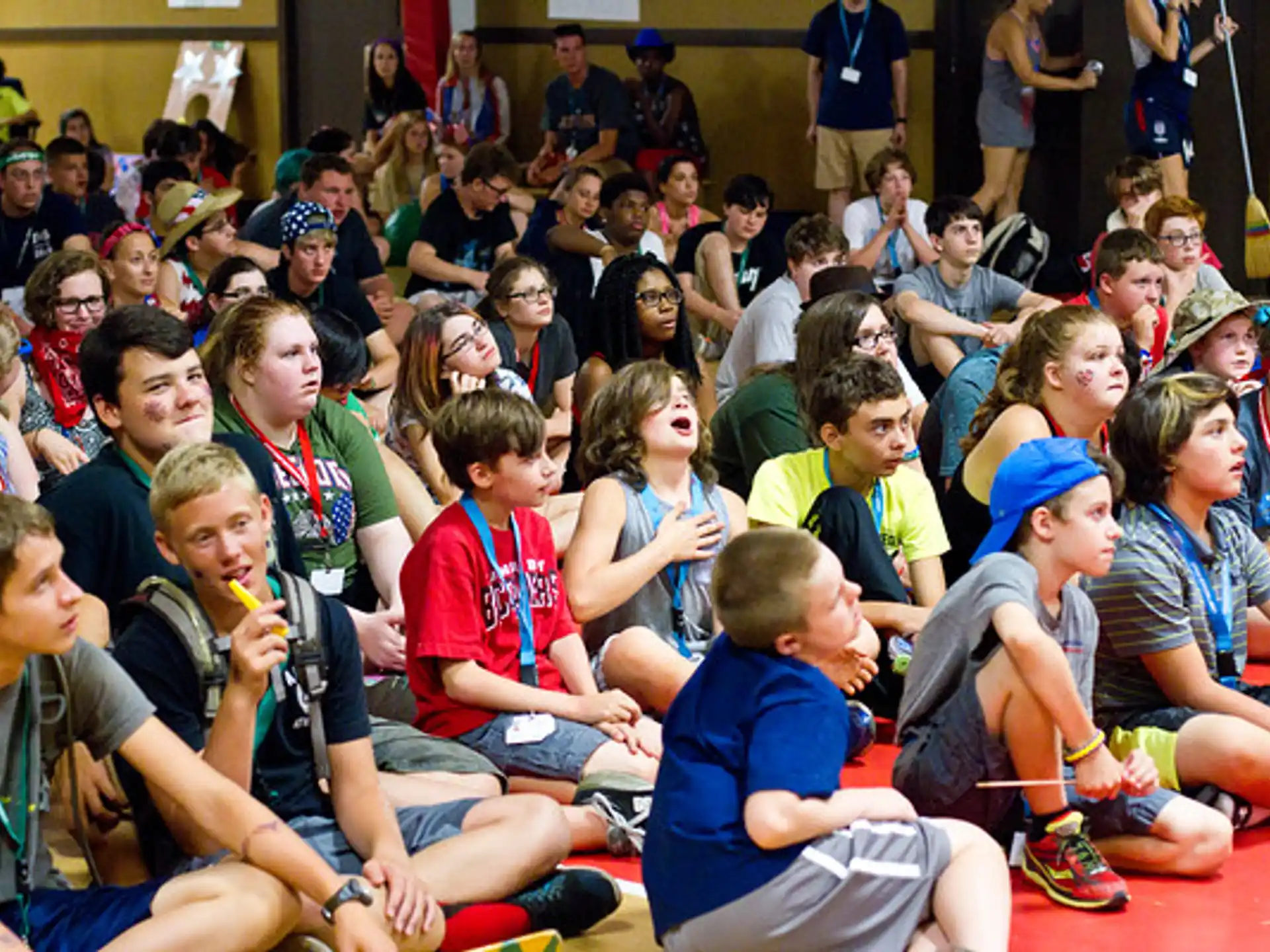 a group of children sitting together
