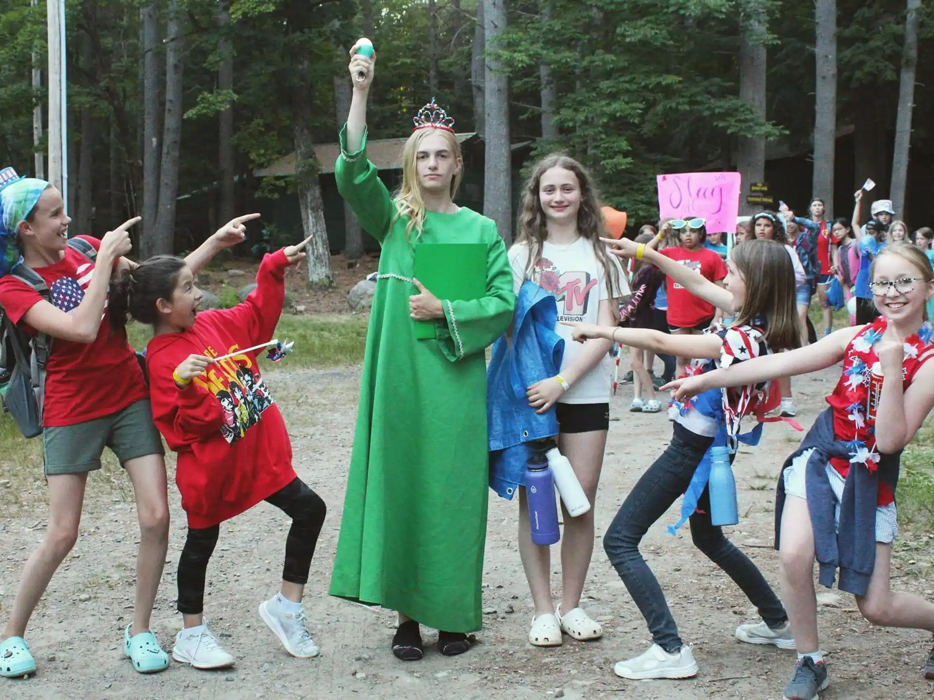 a group of people dancing