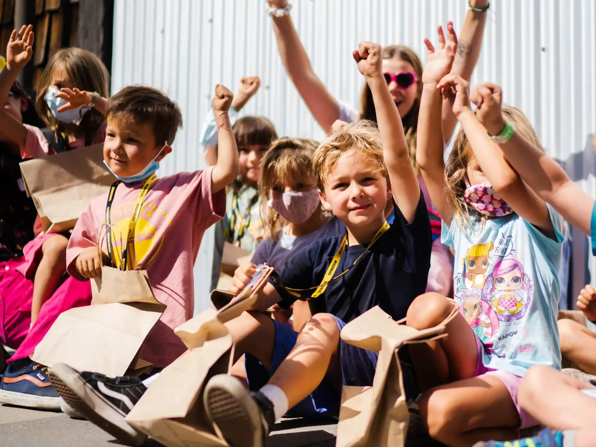 a group of children posing for a photo