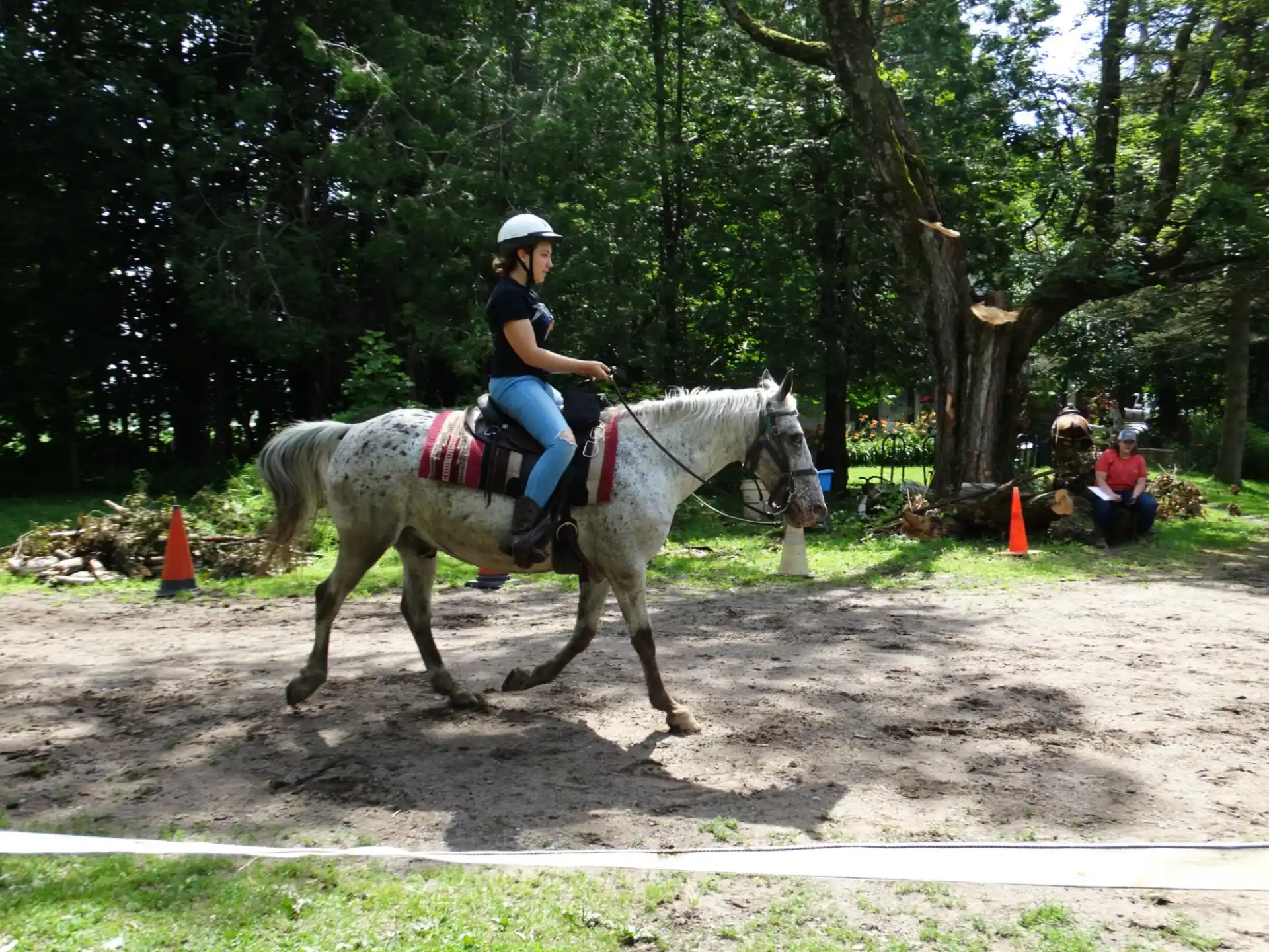 a man riding a horse