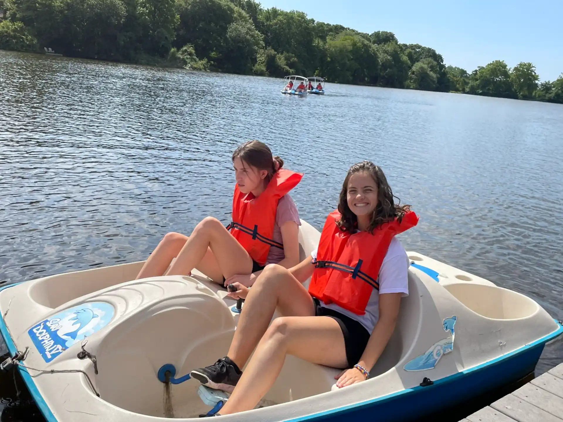two women in a boat