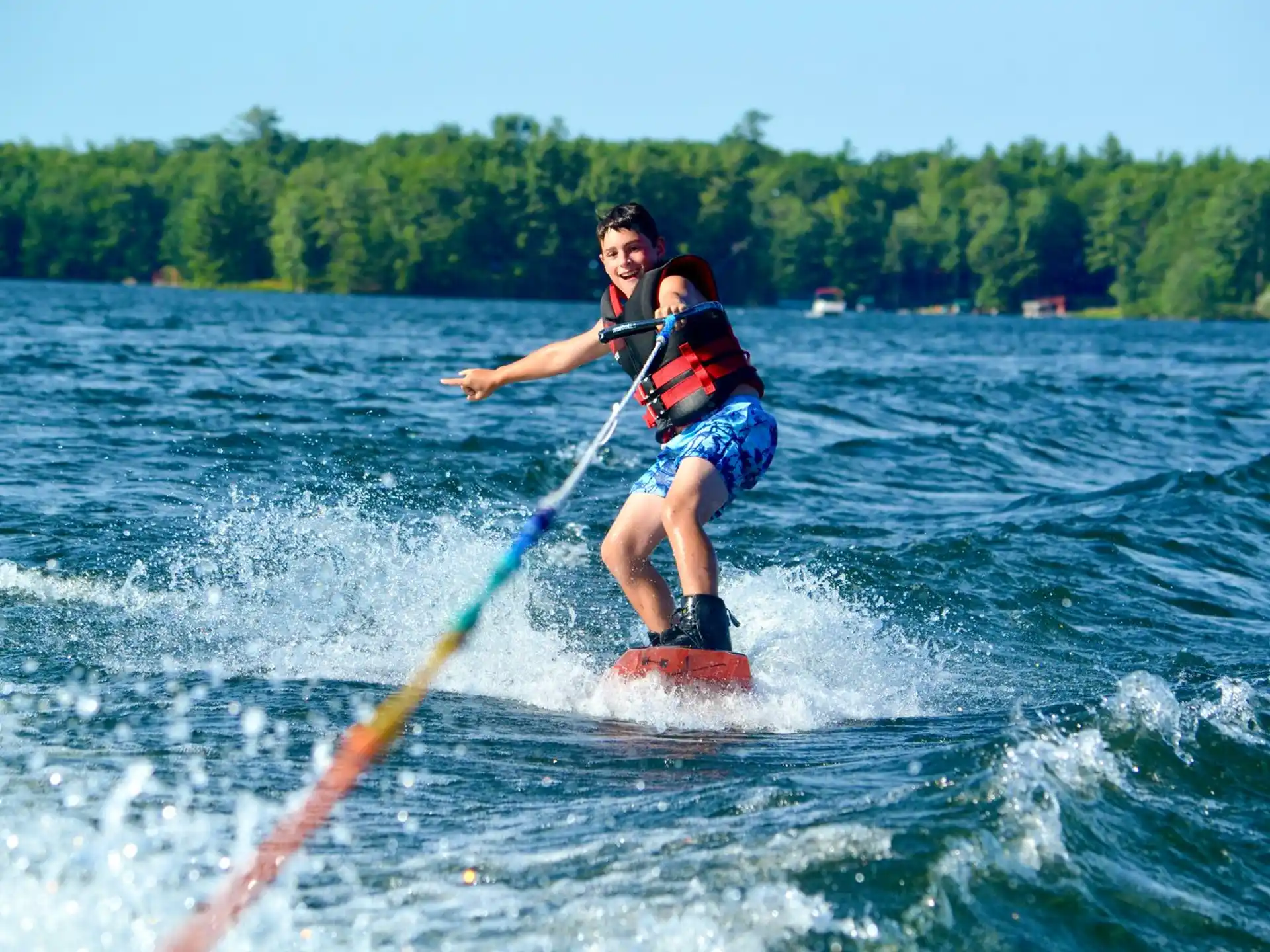 a man water skiing