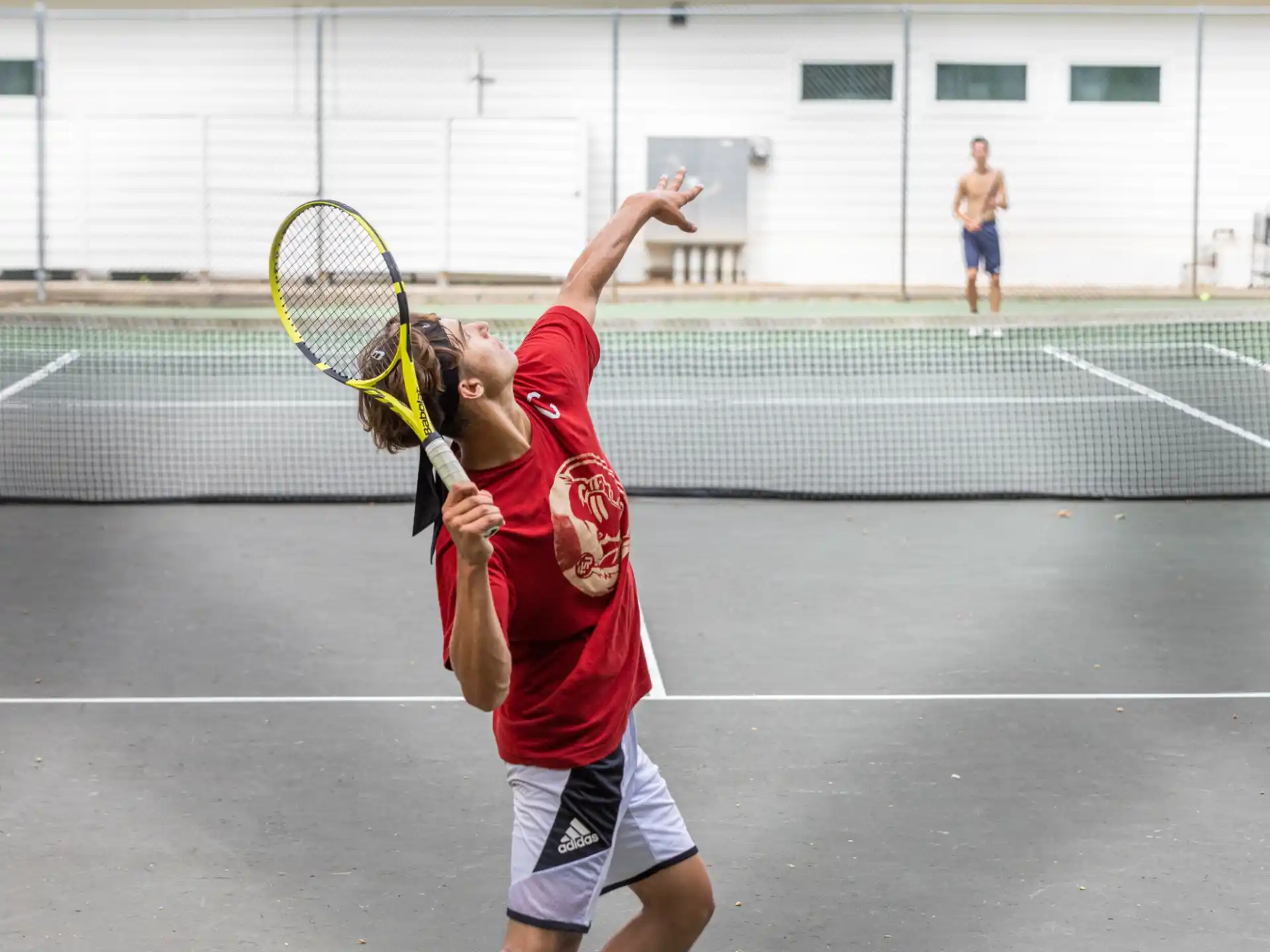 a person playing tennis