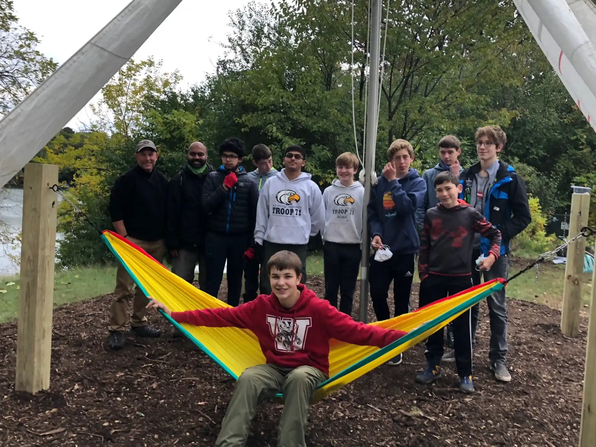 a group of people posing for a photo
