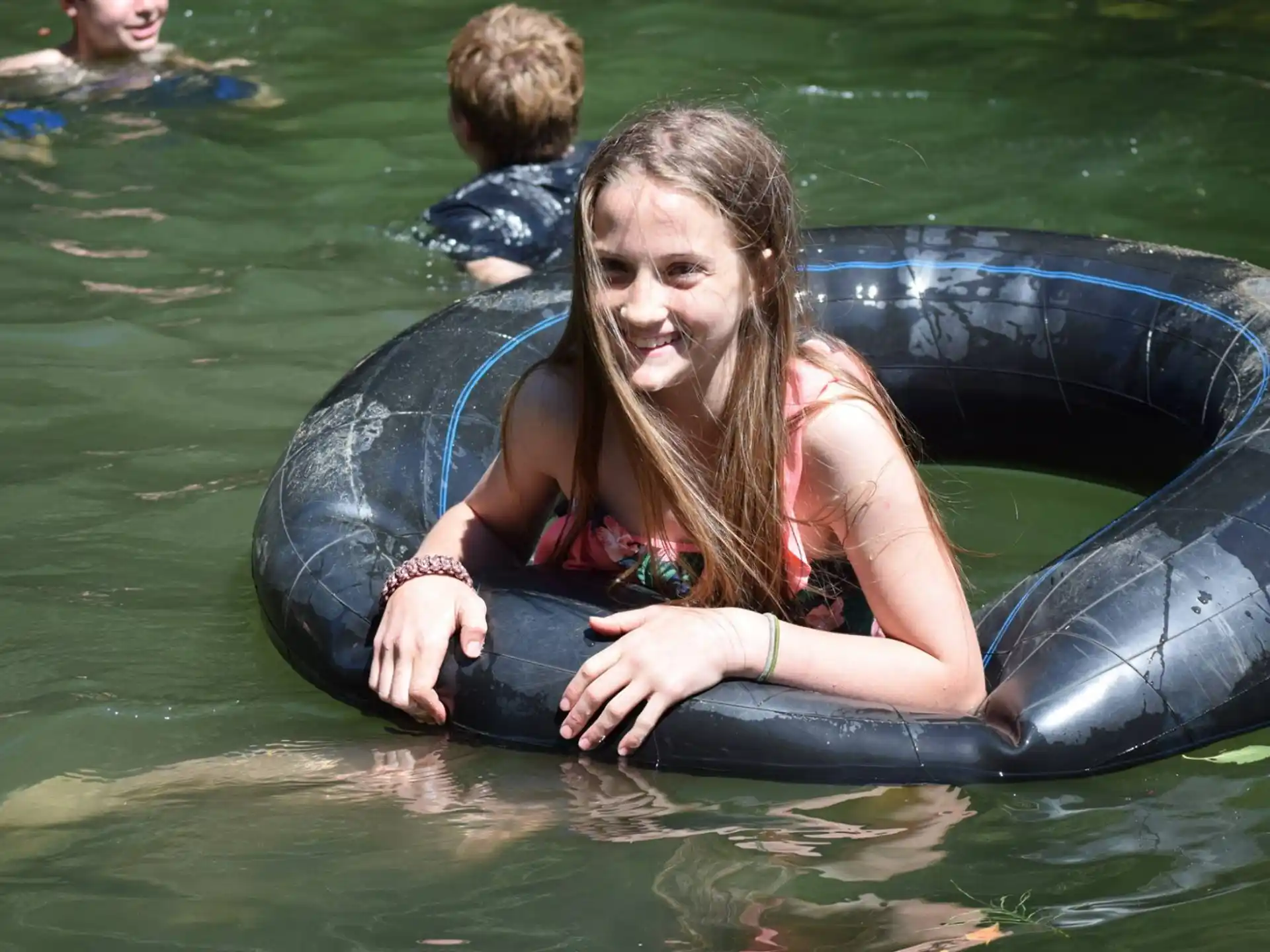 a person in a pool