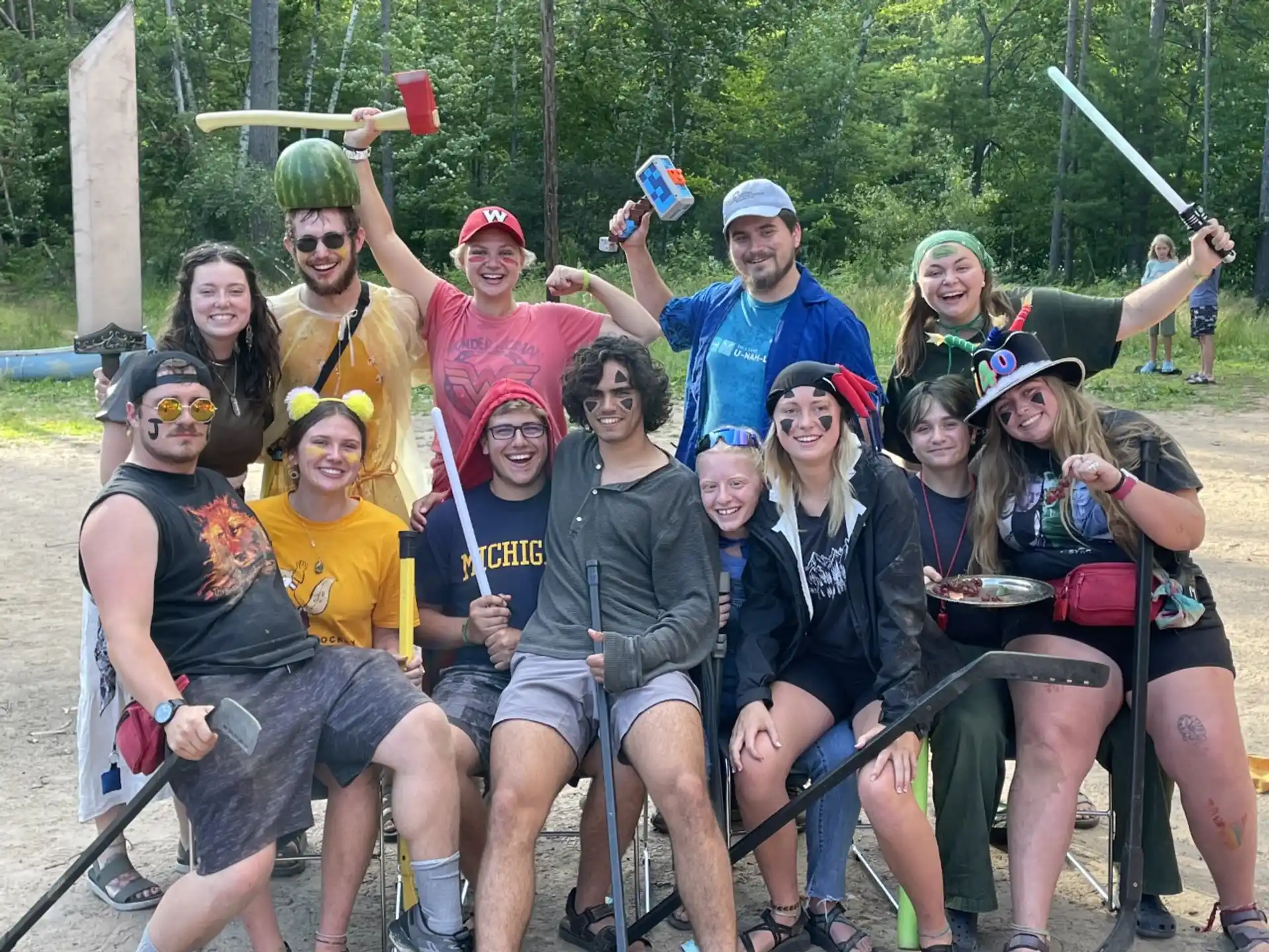 a group of people posing for a photo