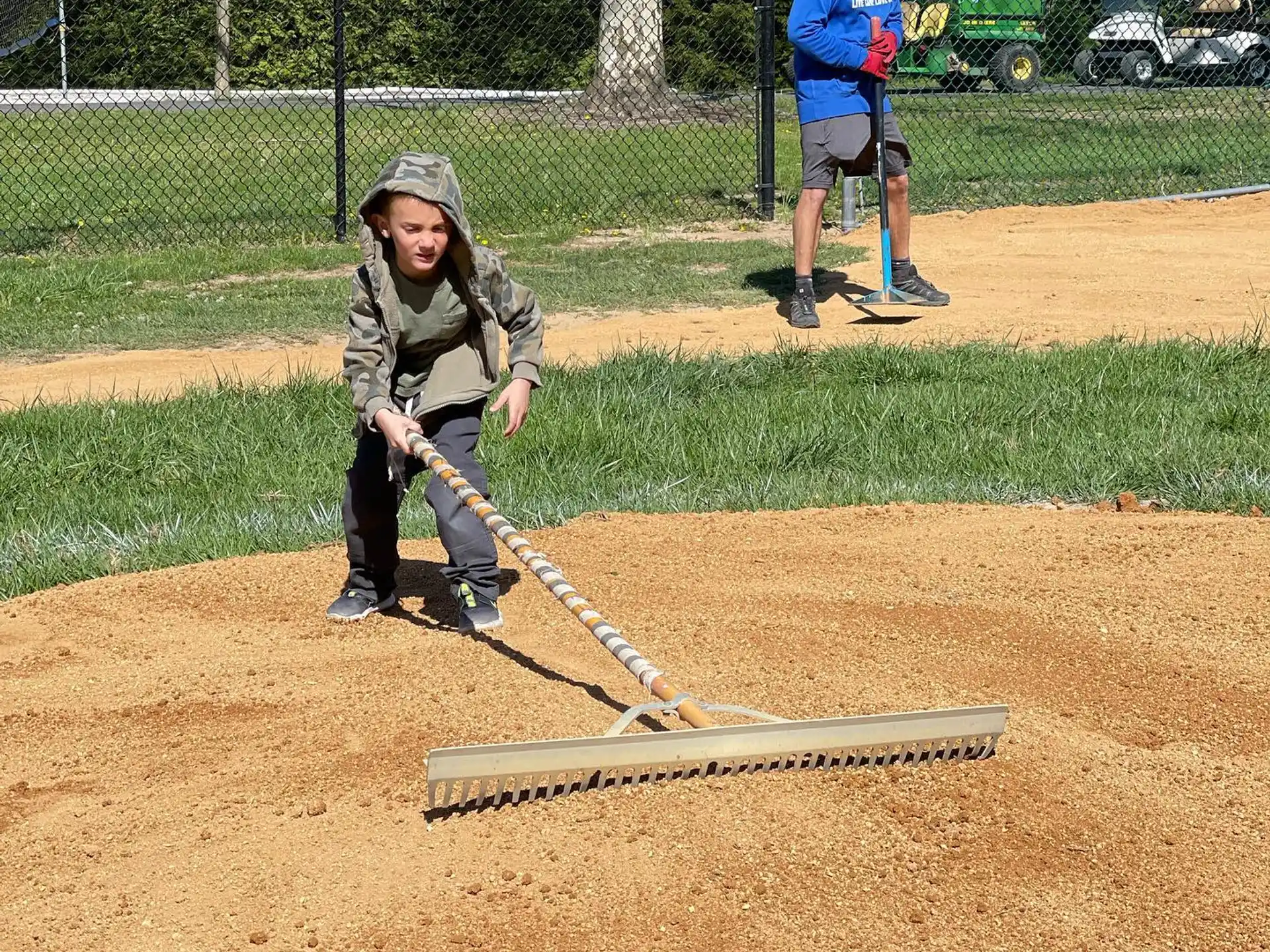 a young boy playing baseball