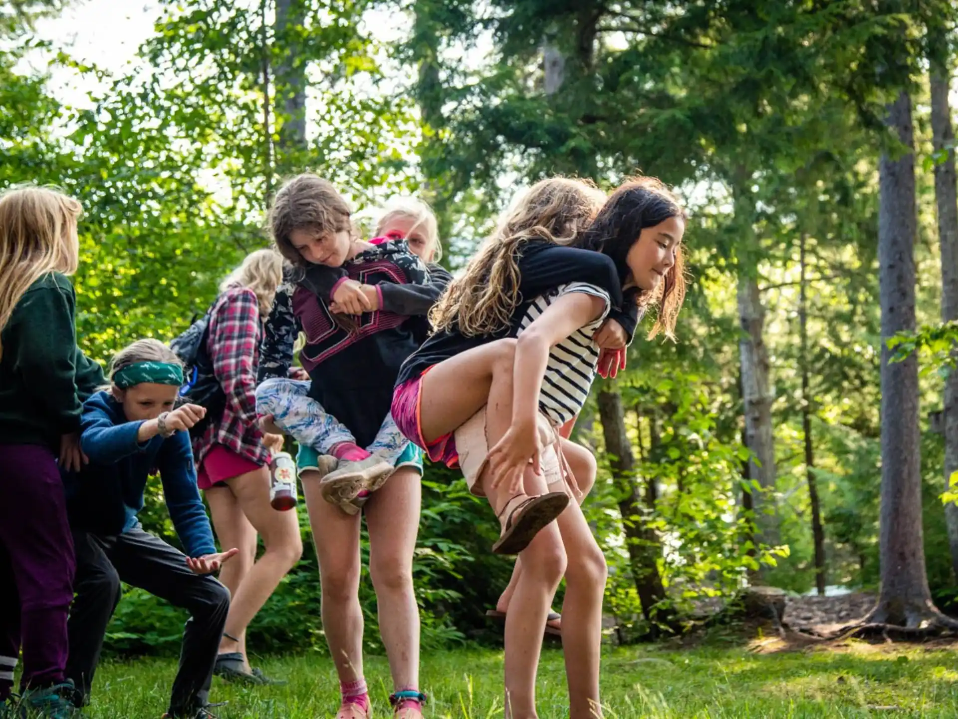 a group of people hugging