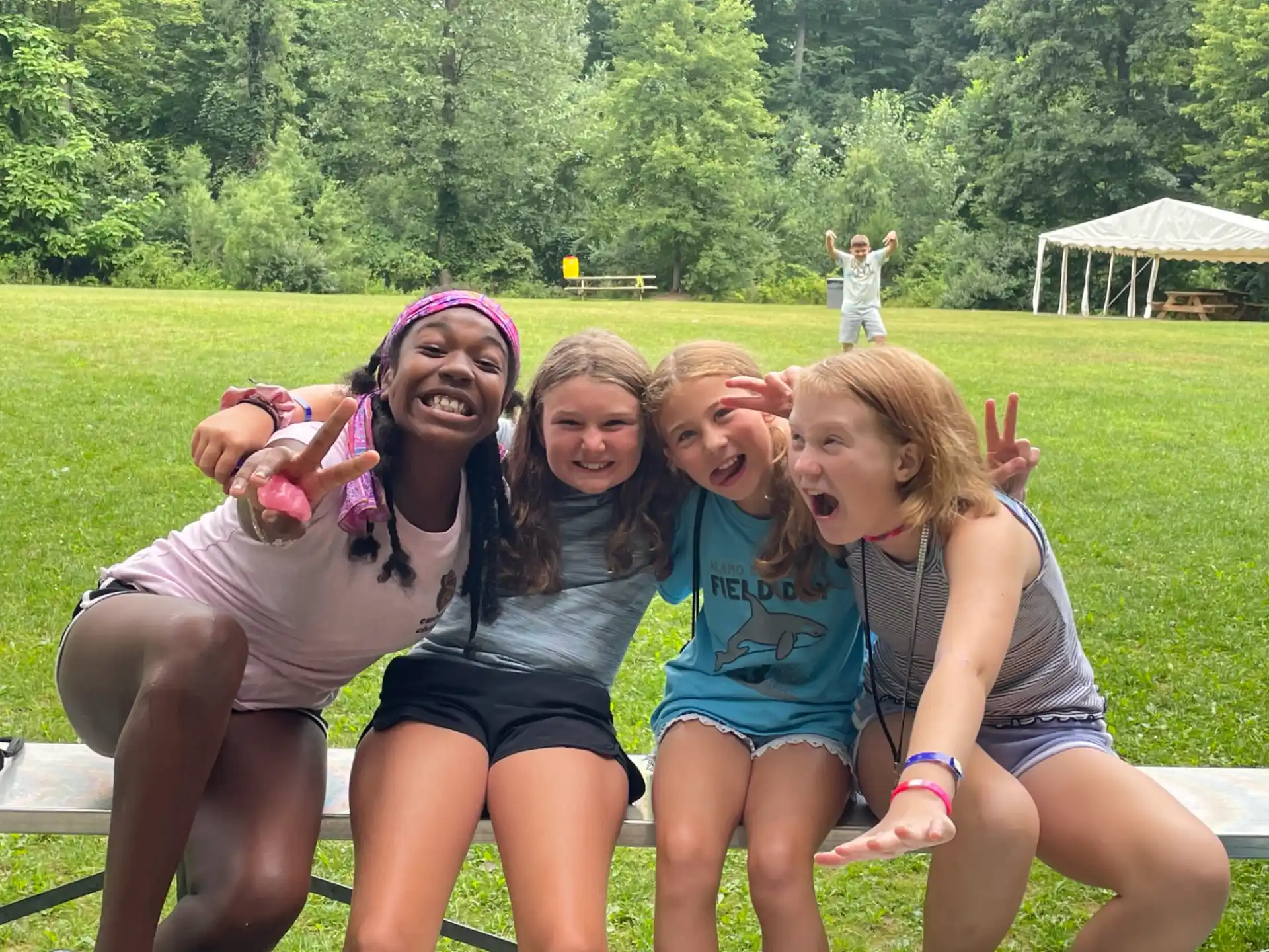 a group of girls posing for a picture