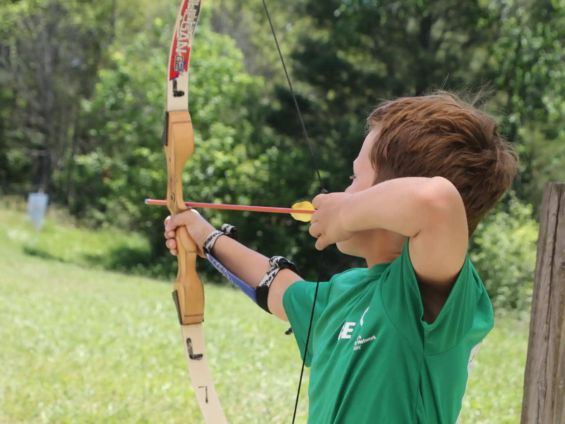 a person shooting a bow
