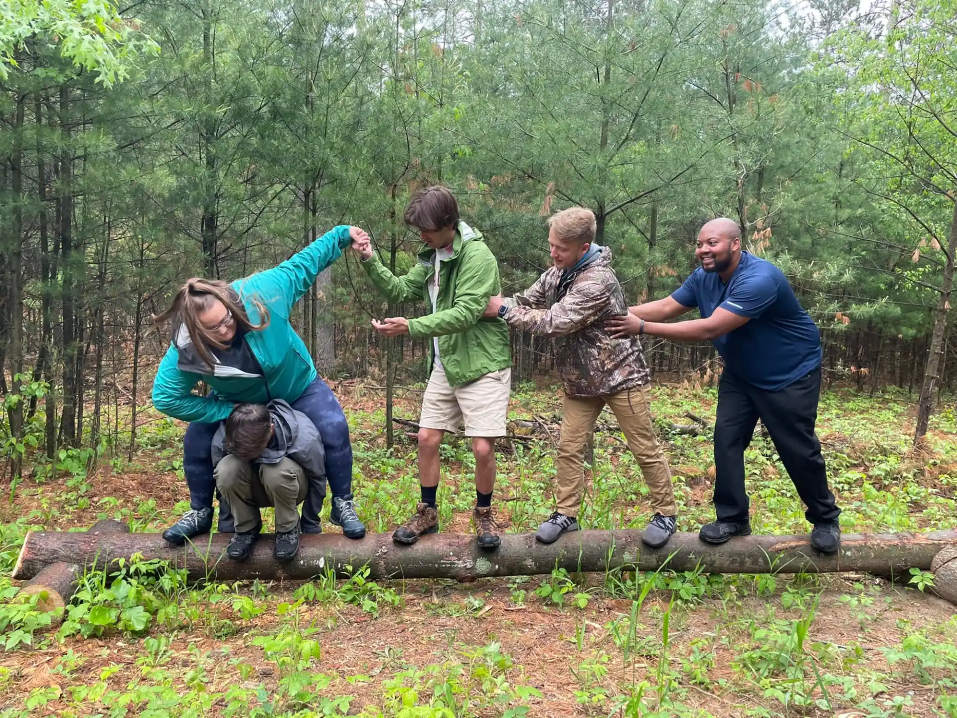 a group of people posing for a photo