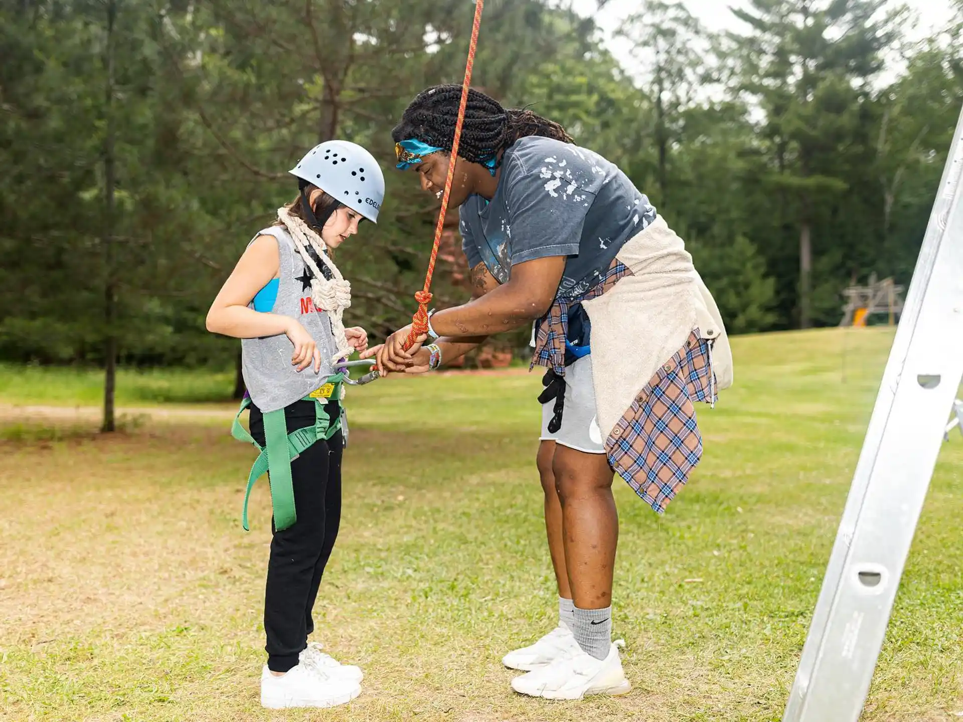 a man and a woman playing golf