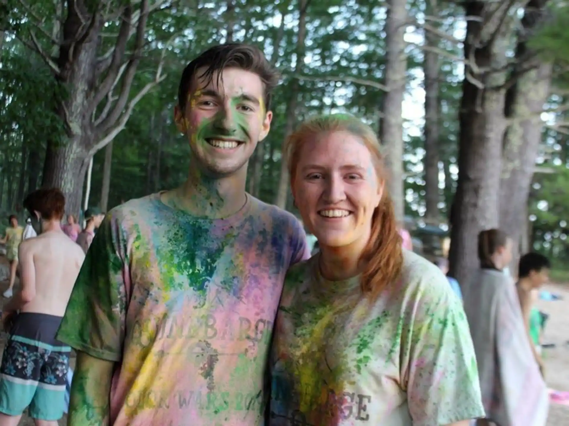 a man and woman smiling
