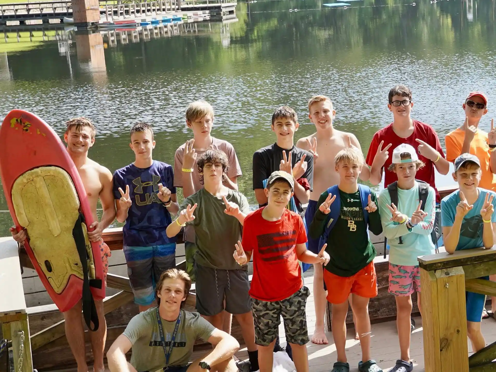 a group of people posing for a photo