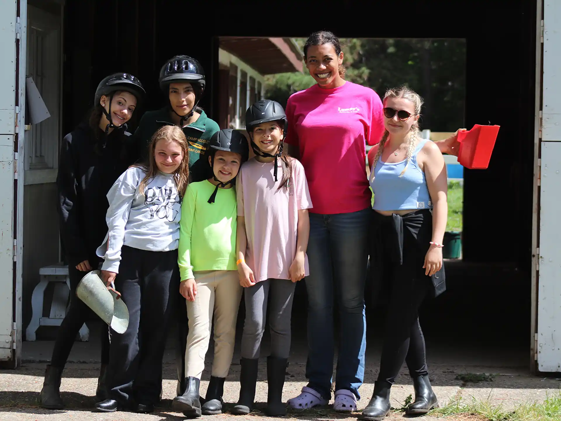 a group of people posing for a photo