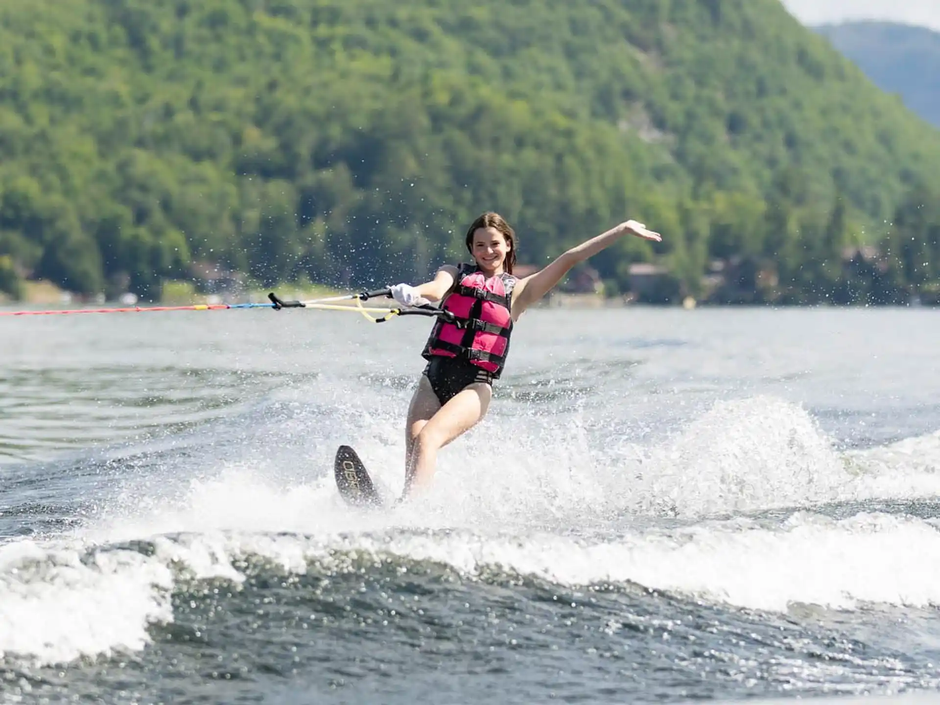 a man water skiing