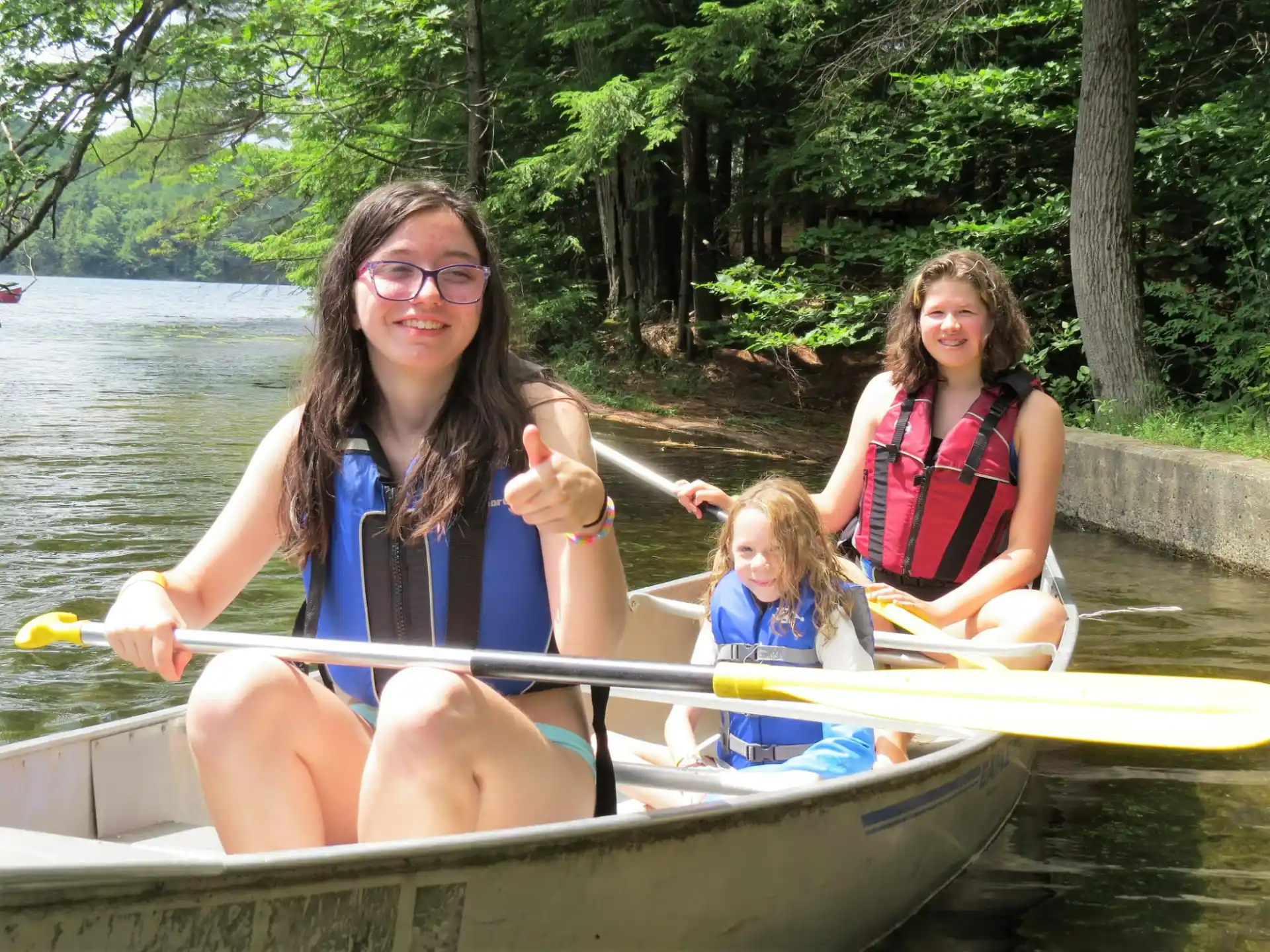 a group of people in a boat