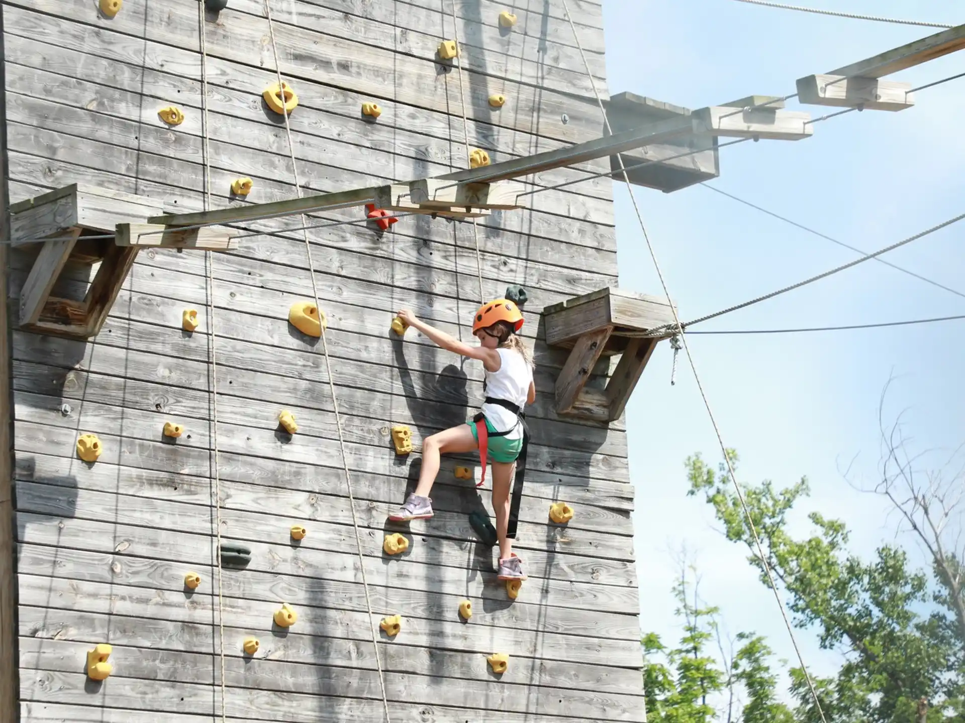 a person climbing a wall