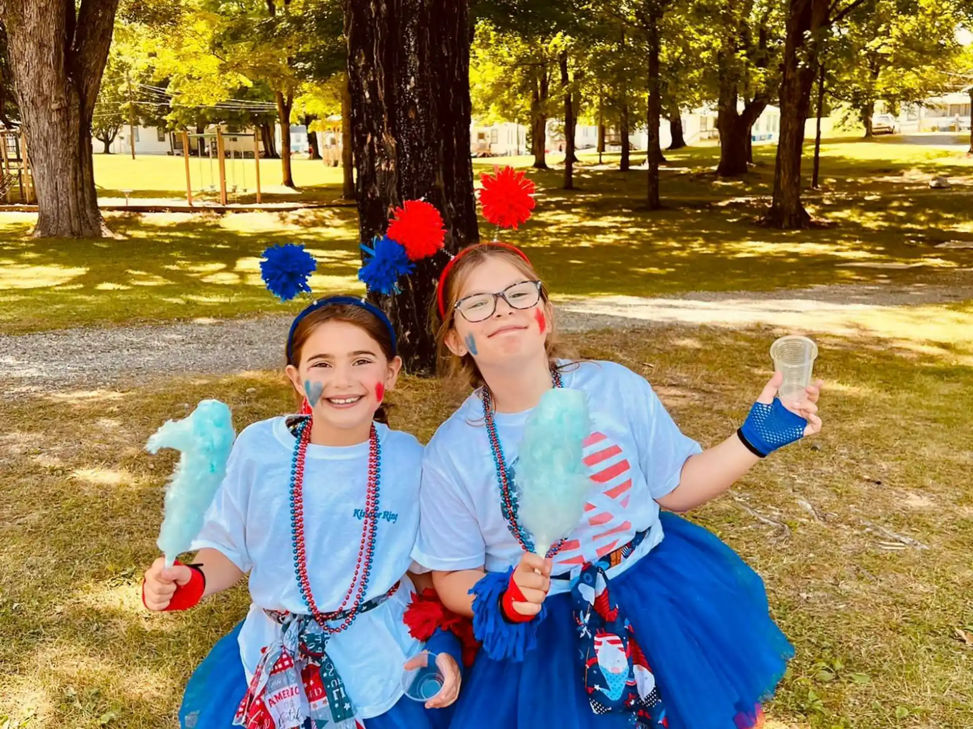 two girls wearing clothing