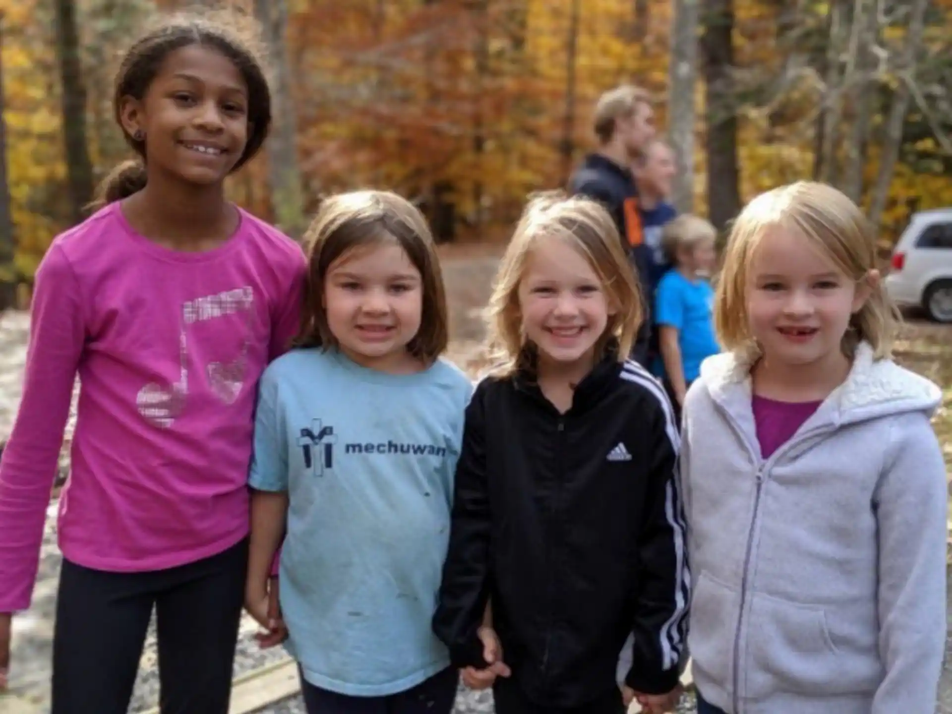 a group of children smiling