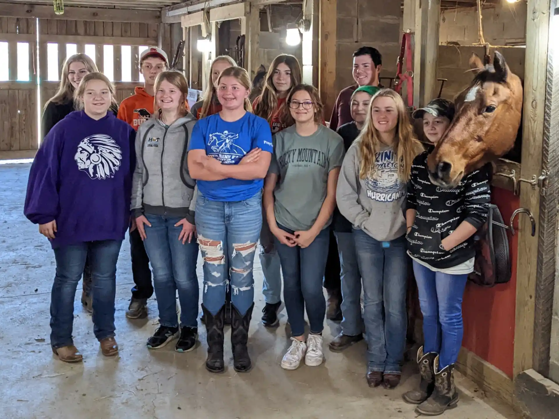 a group of people posing for a photo