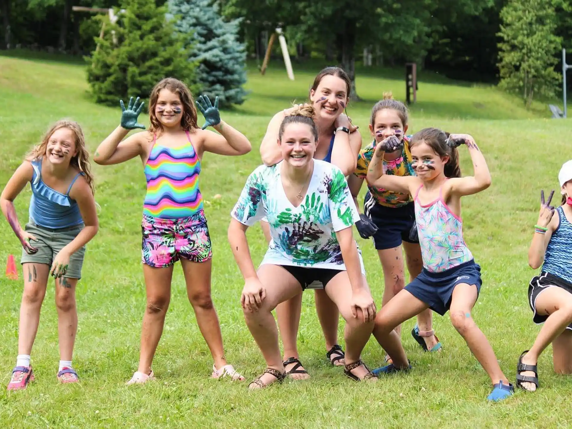 a group of girls posing for a picture