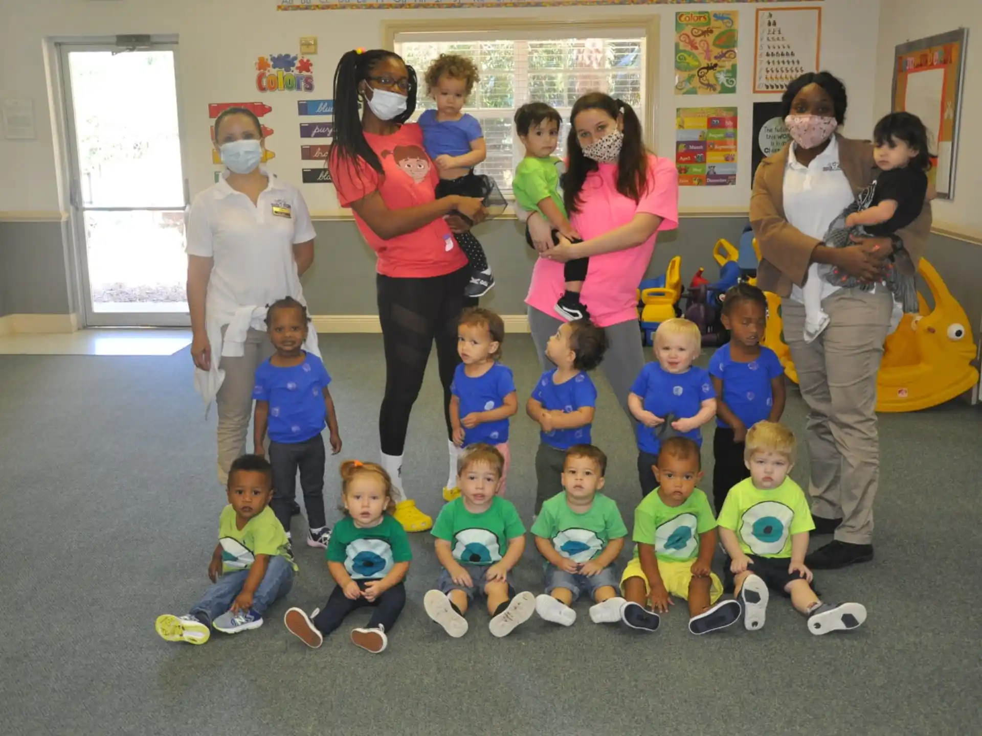 a group of people posing for a photo