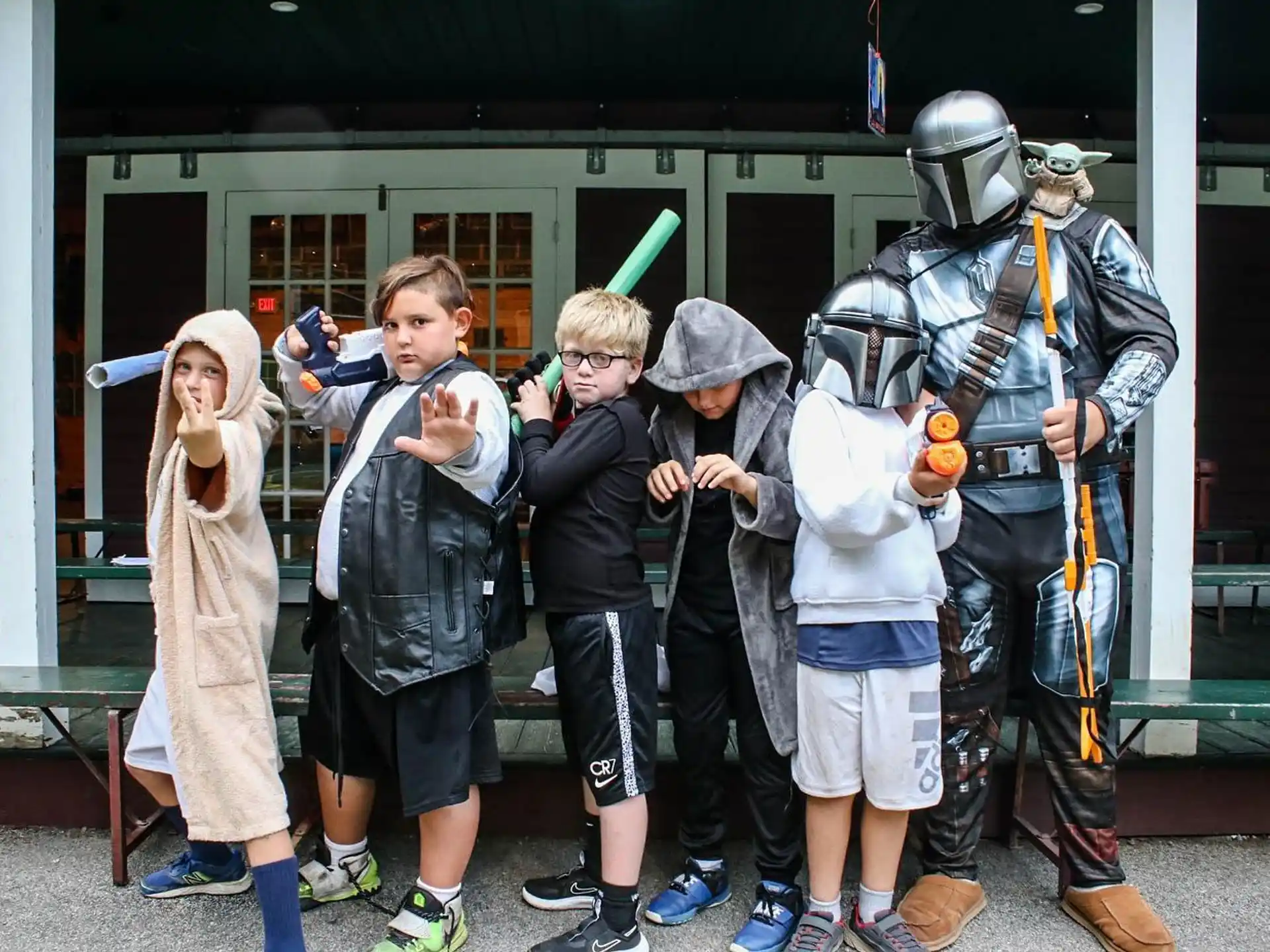 a group of people wearing clothing