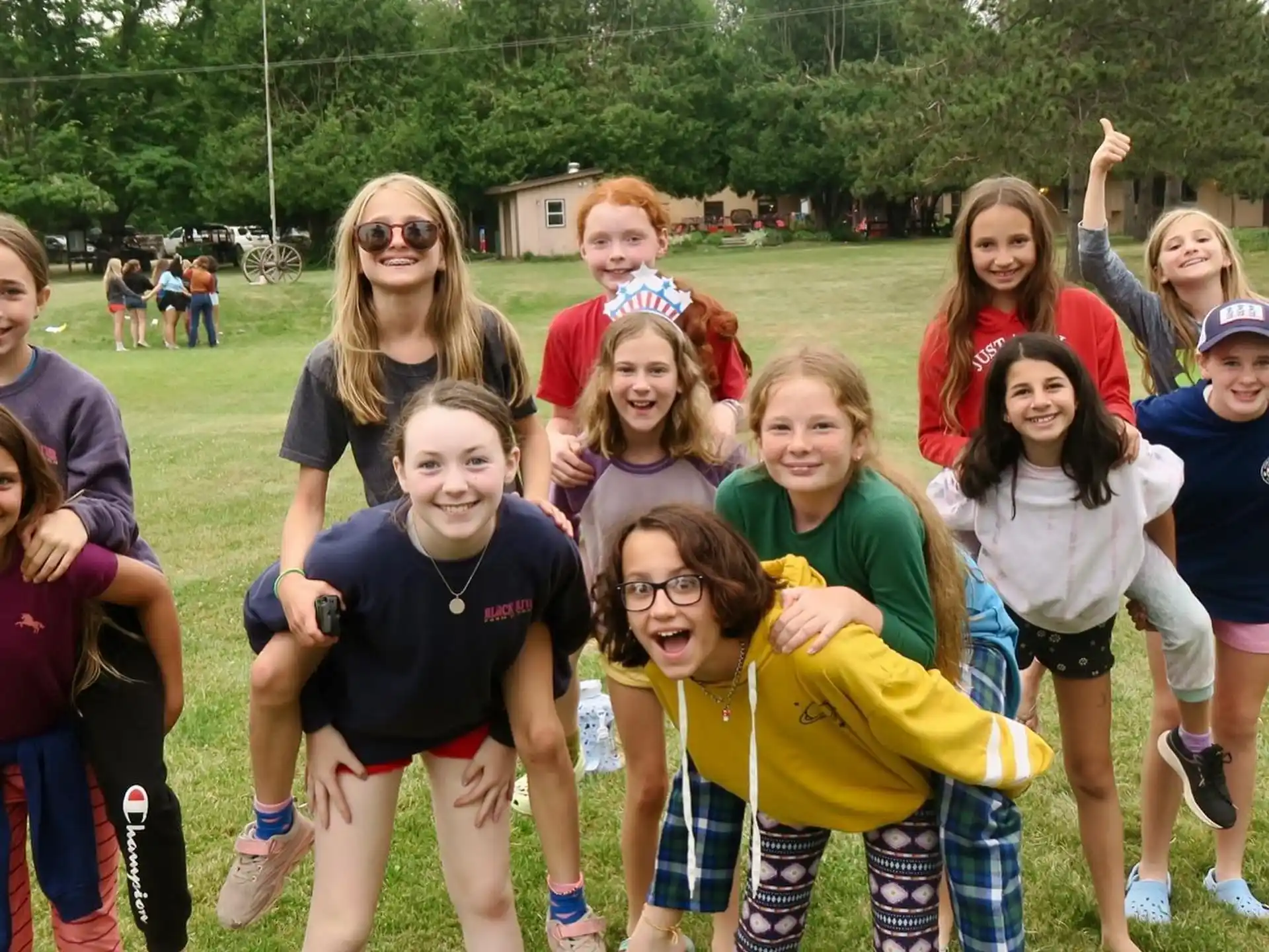 a group of people posing for a photo