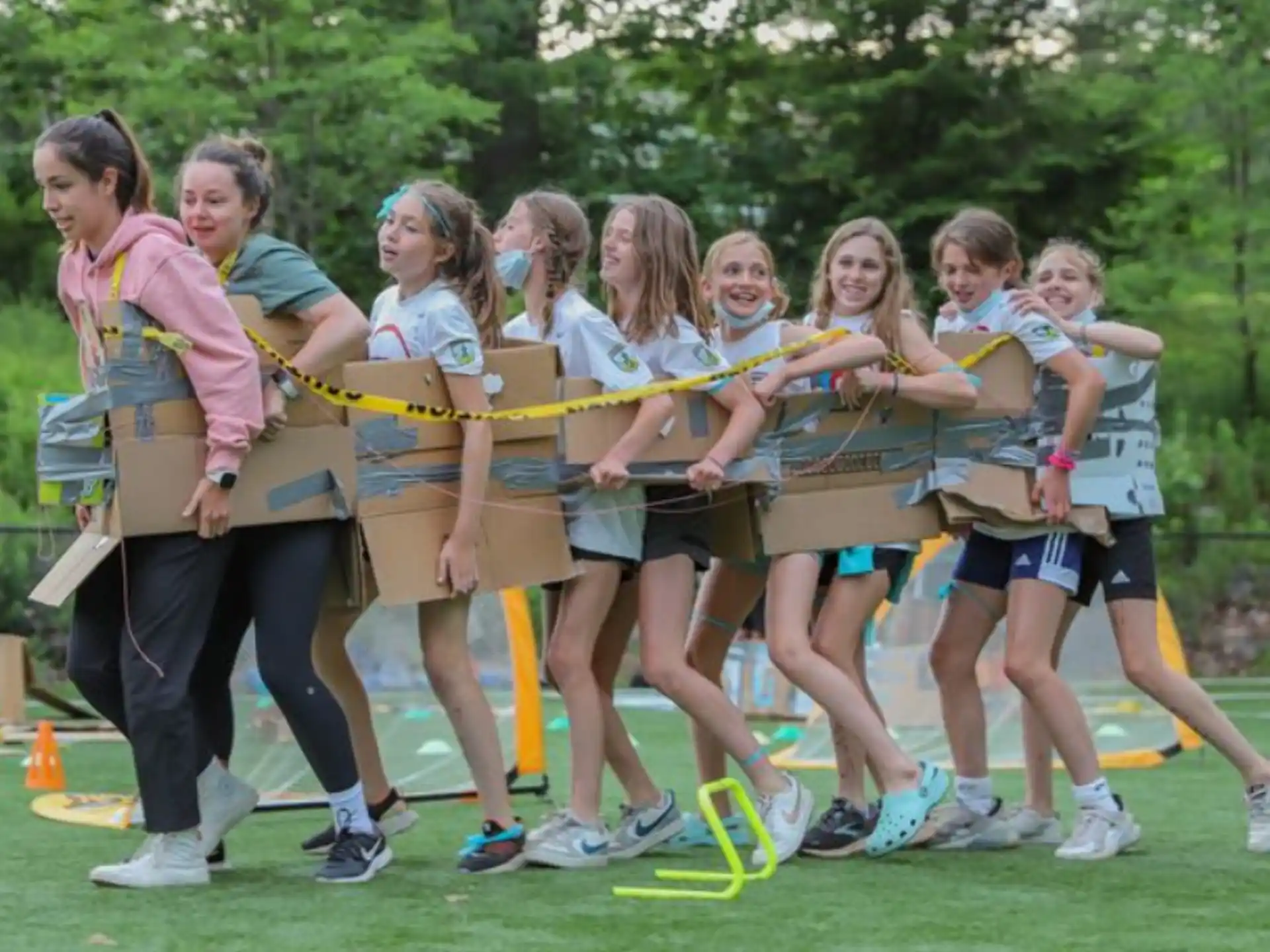 a group of girls in a huddle