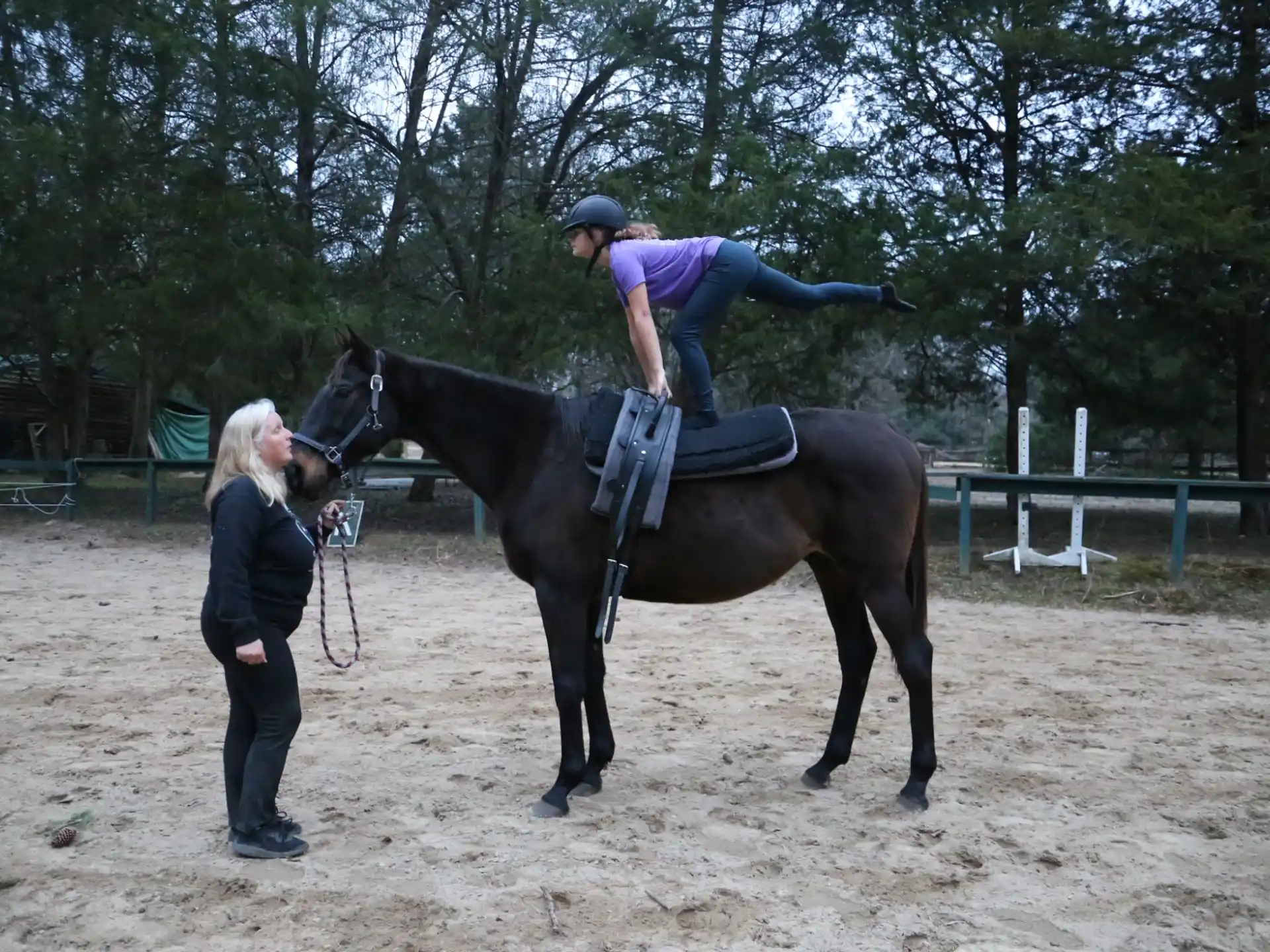 a person riding a horse